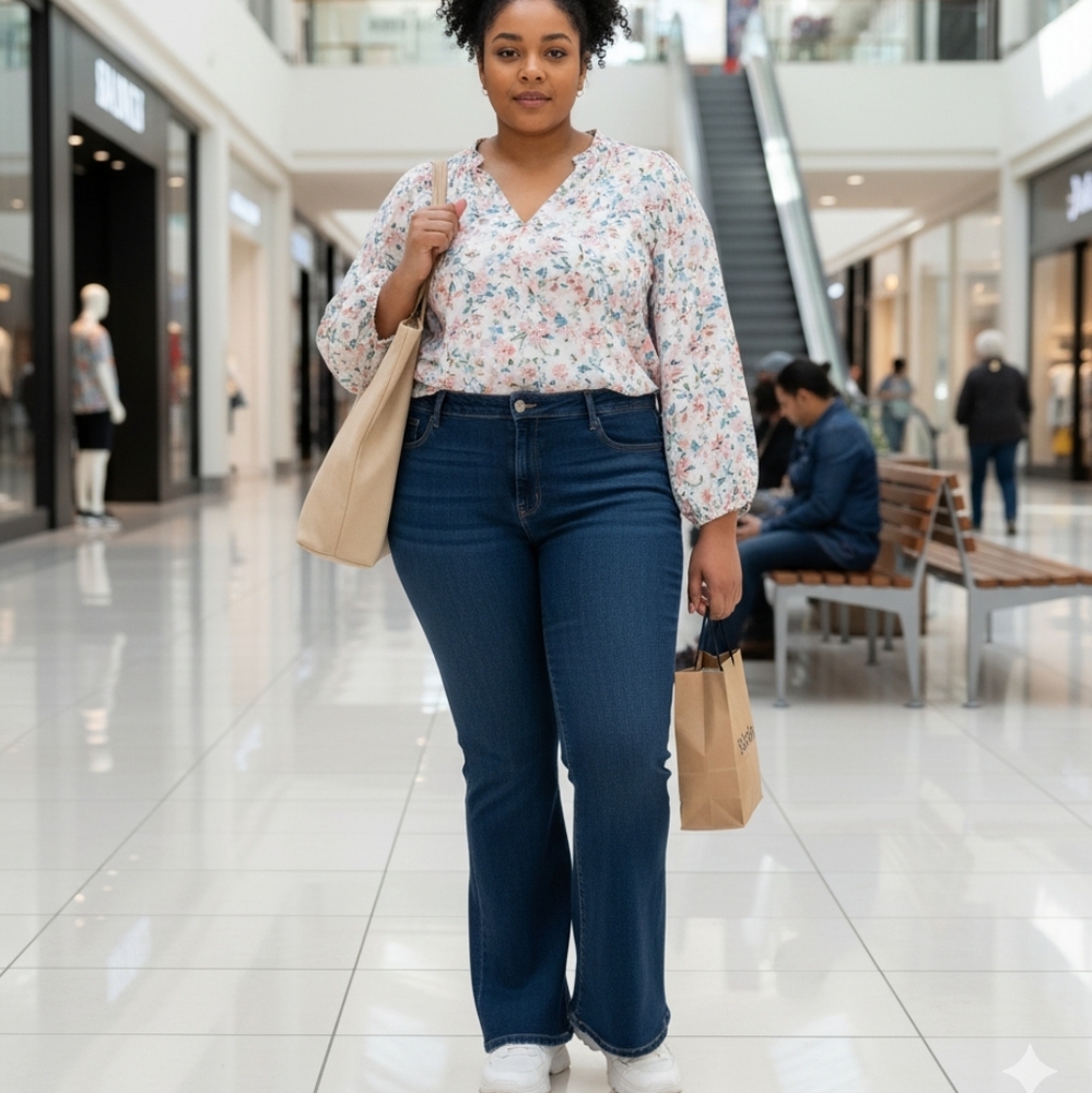 OLD NAVY High-Rise Wow Flare Blue Jeans Plus Size 24